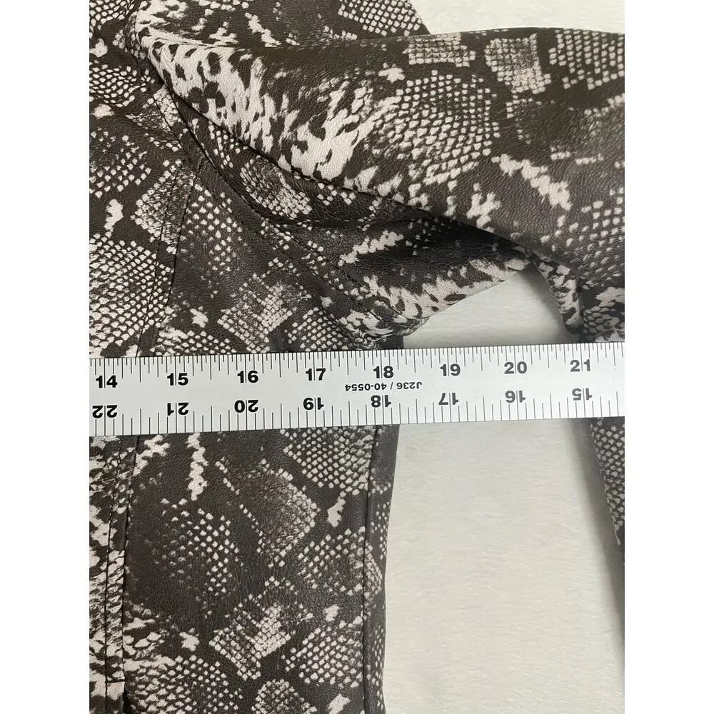 Colleen lopez Moto Jacket womens size medium Faux Leather Coat 0717 - Picture 8 of 9